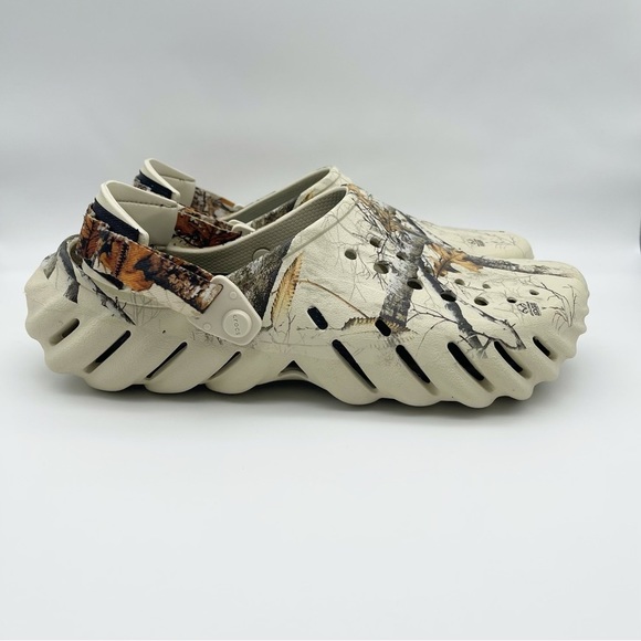 CROCS Other - CROCS ECHO CLOG X REAL TREE MENS SHOES WHITE CAMO SLIP ON COMFORT CASUAL SIZE 12